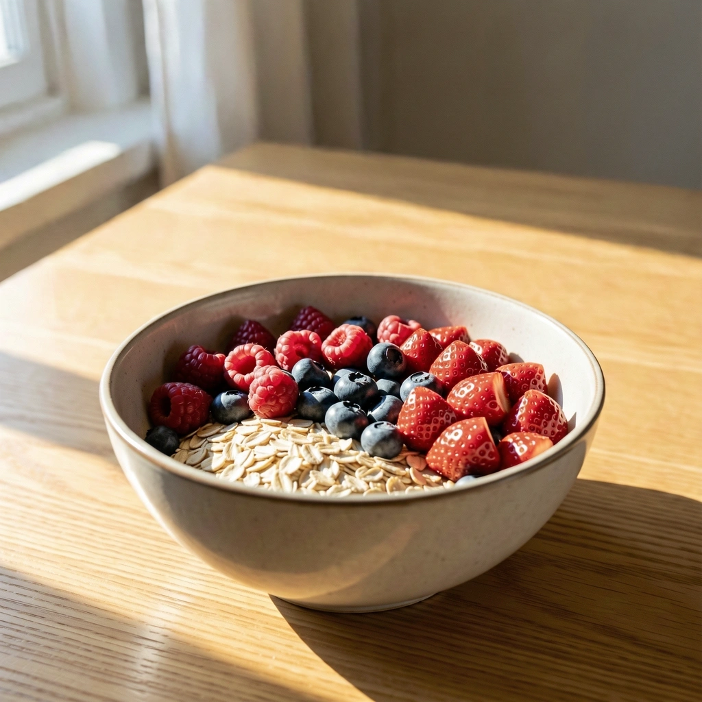 Petit-déjeuner sain au soleil